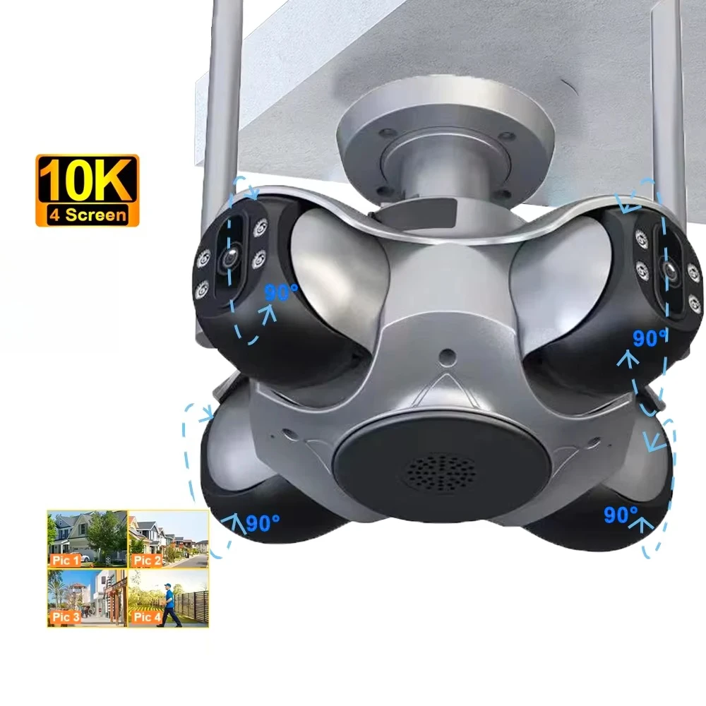 4MP 4-Lens 4-Frame Outdoor PTZ Camera - 355° IP66 Waterproof Human Motion Tracking Color IR Night Vision 2.4G WiFi+POE
4MP 4-Lens 4-Frame Outdoor PTZ Camera - 355° IP66 Waterproof Human Motion Tracking Color IR Night Vision 2.4G WiFi+POE