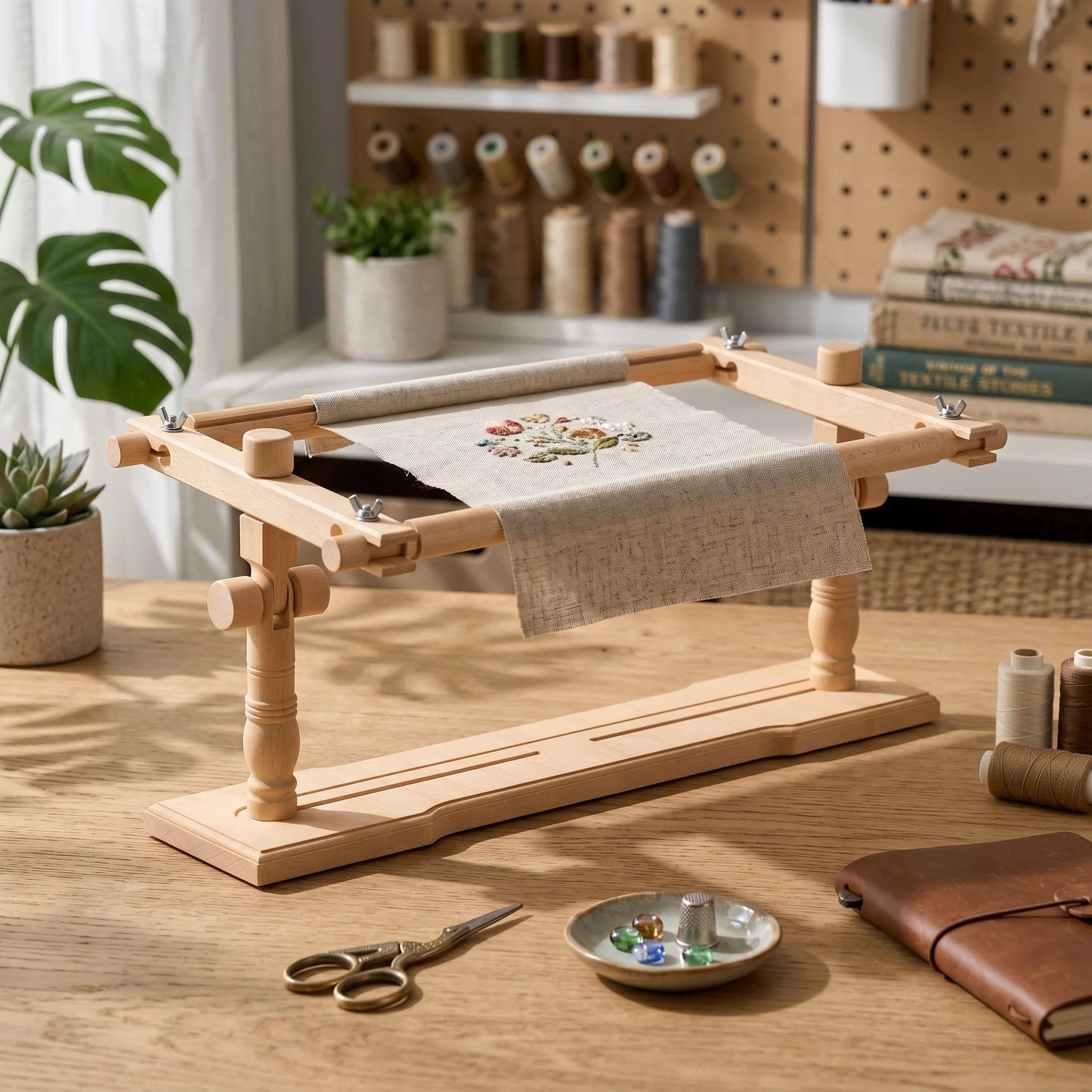 Tabletop Embroidery Stand Adjustable Height Needlework Frame Holder Bois Massif Cross Stitch Stand Hands-free for DIY Stitching
Tabletop Embroidery Stand Adjustable Height Needlework Frame Holder Bois Massif Cross Stitch Stand Hands-free for DIY Stitching