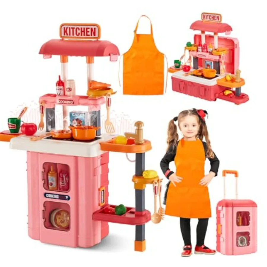Toddler Play Kitchen for Home Use, ABS Plastic, Red White, 3-in-1 Interactive Design with Sounds, Lights, Water Flow, 50 Access
Toddler Play Kitchen for Home Use, ABS Plastic, Red White, 3-in-1 Interactive Design with Sounds, Lights, Water Flow, 50 Access