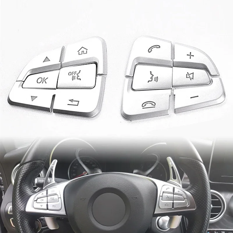 Car Steering Wheel Button Decor Covers Premium For Mercedes Benz GLC C Class W205 2015-2018 ABS Decoration Accessories
Car Steering Wheel Button Decor Covers Premium For Mercedes Benz GLC C Class W205 2015-2018 ABS Decoration Accessories