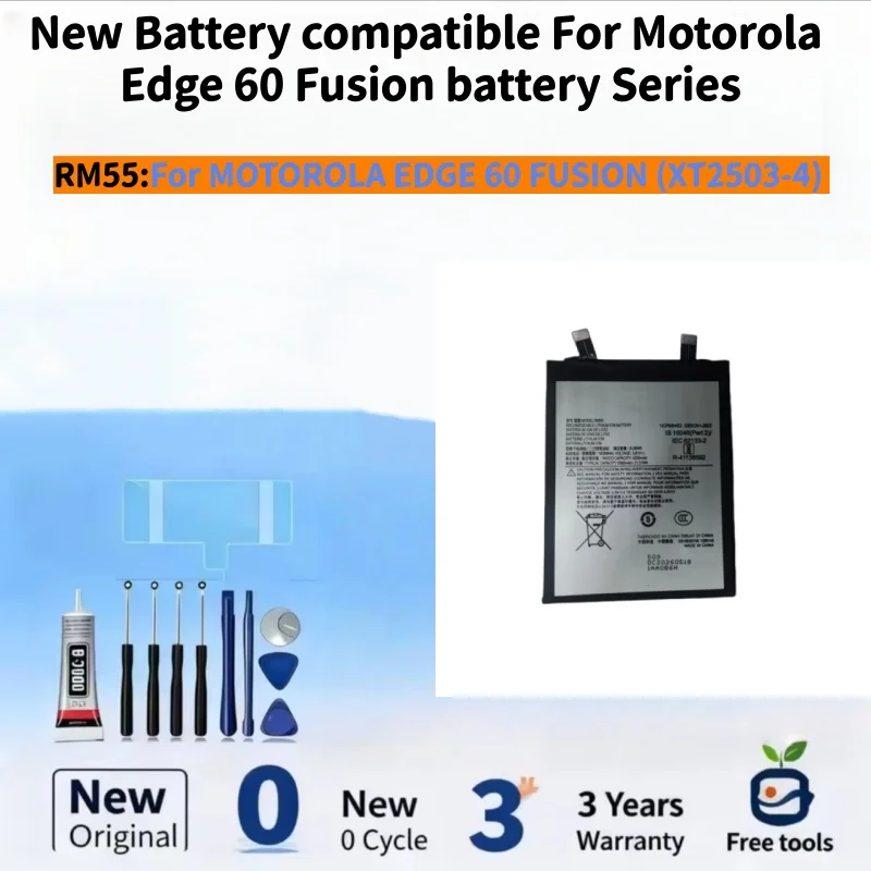 RUIXI Battery compatible For MOTOROLA EDGE 60 FUSION (XT2503-4) RM55 5500mAh Mobile Phone Batteries+Free Tools
RUIXI Battery compatible For MOTOROLA EDGE 60 FUSION (XT2503-4) RM55 5500mAh Mobile Phone Batteries+Free Tools