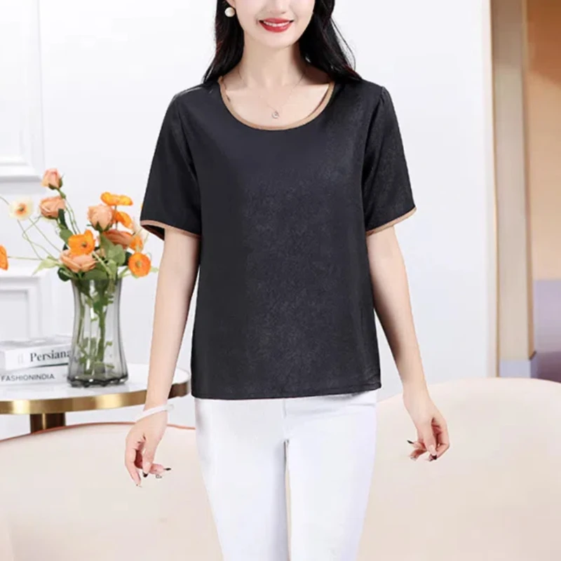 Simplicity Office Lady New Summer Women's Round Neck Solid Color Temperament Fashion Versatile Loose Short Sleeve T-Shirts Tops
Simplicity Office Lady New Summer Women's Round Neck Solid Color Temperament Fashion Versatile Loose Short Sleeve T-Shirts Tops