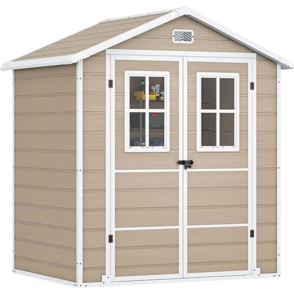 Садовый пластиковый сарай 6x4.4 фута с 2 окнами, двойными стенками, запираемый, для садового инвентаря, газонокосилки, бежевый
Садовый пластиковый сарай 6x4.4 фута с 2 окнами, двойными стенками, запираемый, для садового инвентаря, газонокосилки, бежевый