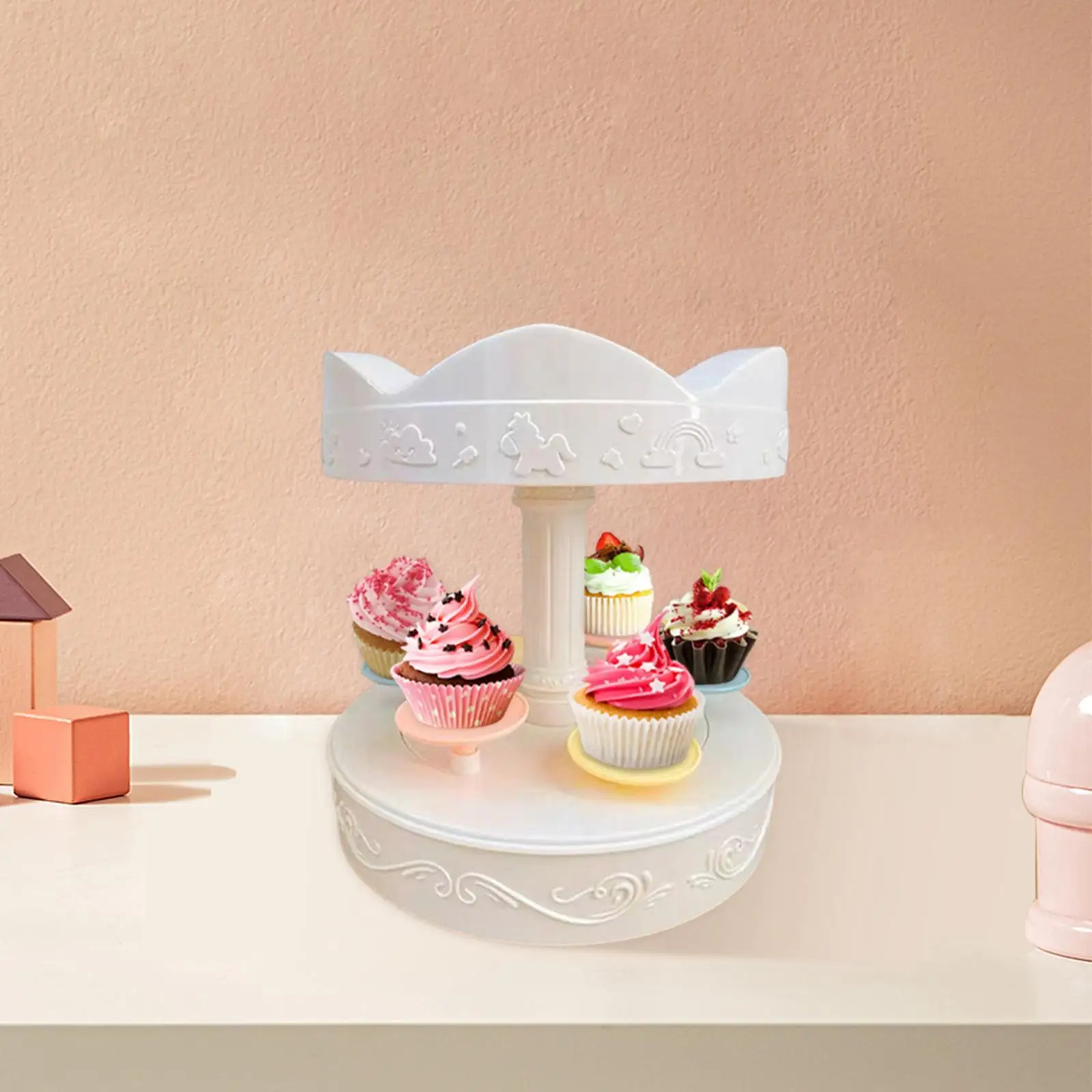 Rotating Carousel Cupcake Holder Stand Rotary Sushi Machine for Event Festival Banquet Rotating Display Turntable Cake Stand
Rotating Carousel Cupcake Holder Stand Rotary Sushi Machine for Event Festival Banquet Rotating Display Turntable Cake Stand