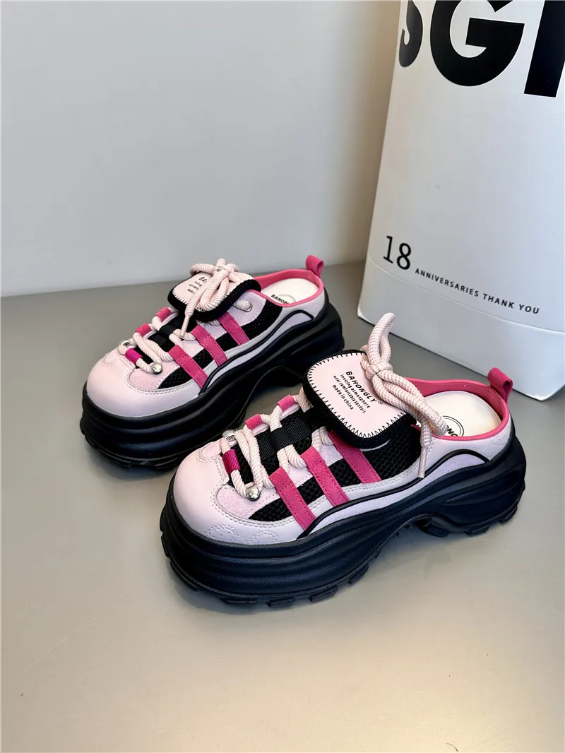 Sandals Mules Slippers Chunky Sneakers Women Thick Bottom Pumps Half Shoes Slippers Cutout Slides Platform Sneakers Ladies Mujer
Sandals Mules Slippers Chunky Sneakers Women Thick Bottom Pumps Half Shoes Slippers Cutout Slides Platform Sneakers Ladies Mujer