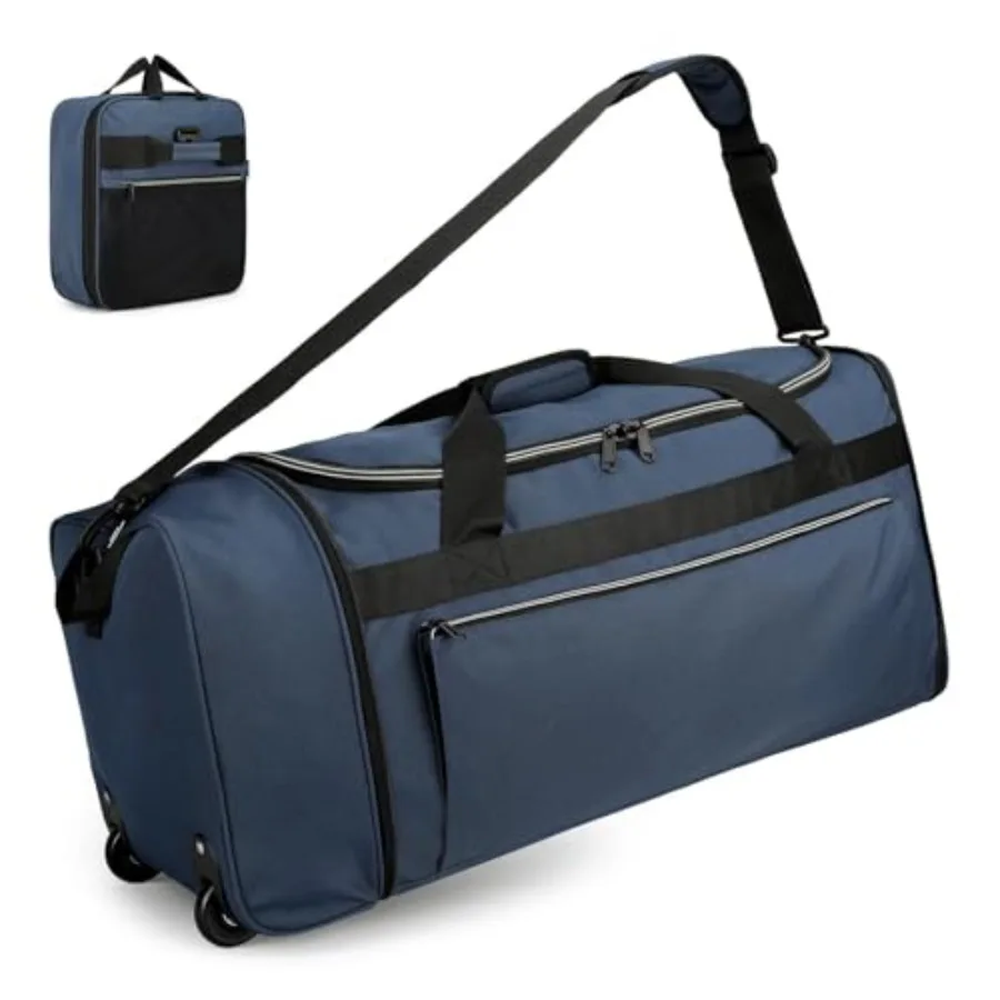 80L Foldable Rolling Duffle Bag with Wheels, 28" Large Duffle Bag for Travel, Carry On Luggage Duffel Bag for Traveling/Camping
80L Foldable Rolling Duffle Bag with Wheels, 28" Large Duffle Bag for Travel, Carry On Luggage Duffel Bag for Traveling/Camping