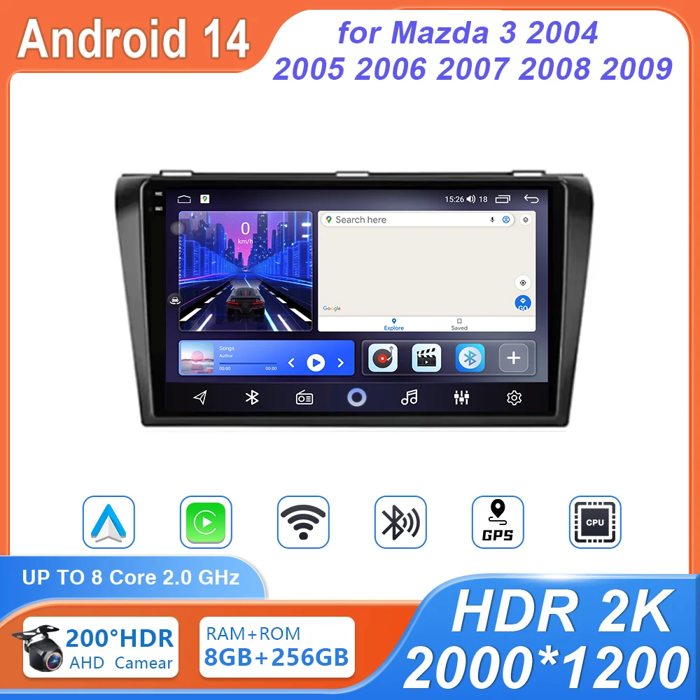 Car Radio Android for Mazda 3 2004 2005 2006 2007 2008 2009 GPS Navigation Video Player Multimedia QLED 4G WIFI BT DSP No 2din
Car Radio Android for Mazda 3 2004 2005 2006 2007 2008 2009 GPS Navigation Video Player Multimedia QLED 4G WIFI BT DSP No 2din