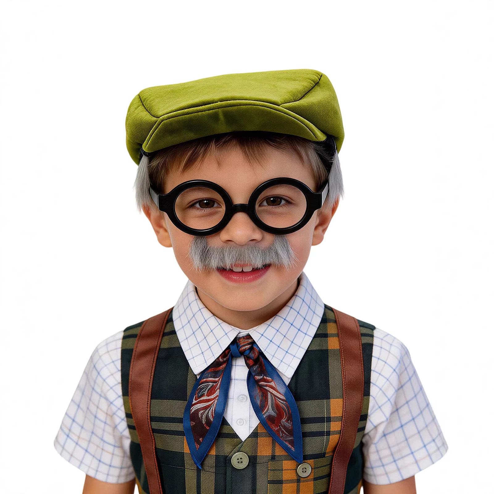 Boys Old Man Cosplay 4 Pcs Outfit Jumpsuit with Hat Scarf Beard Glasses Set for Halloween Party Role Play Performance
Boys Old Man Cosplay 4 Pcs Outfit Jumpsuit with Hat Scarf Beard Glasses Set for Halloween Party Role Play Performance