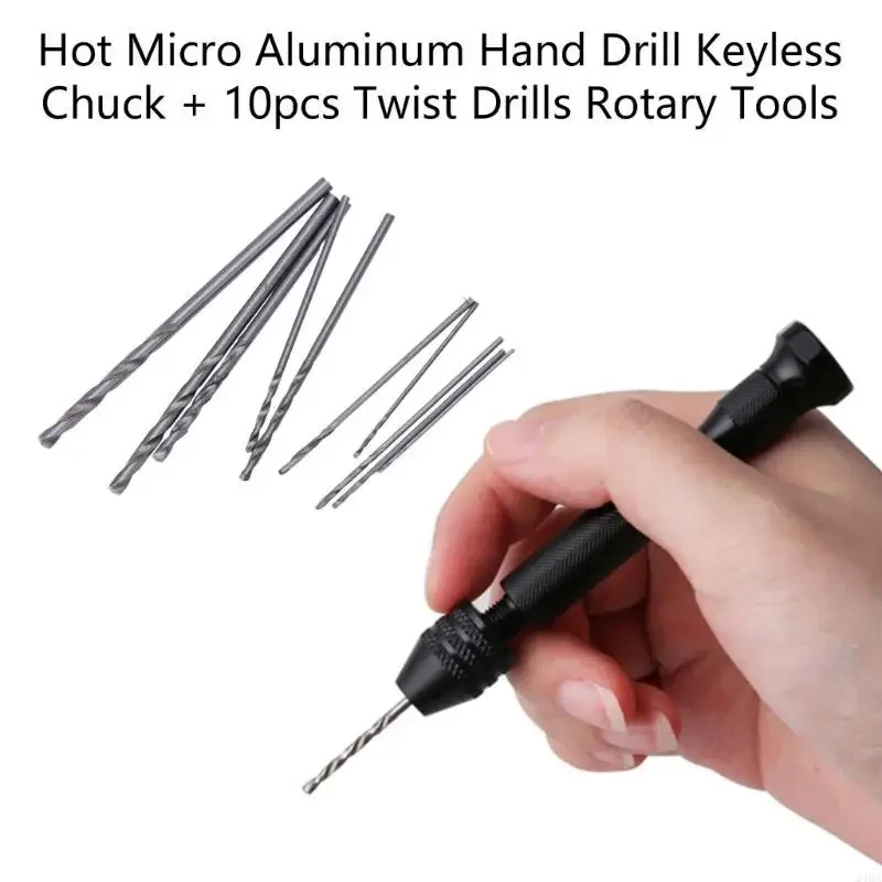 Hot Micro Aluminum Hand Drill Keyless Chuck + 10pcs Twist Drills Rotary Tools
Hot Micro Aluminum Hand Drill Keyless Chuck + 10pcs Twist Drills Rotary Tools