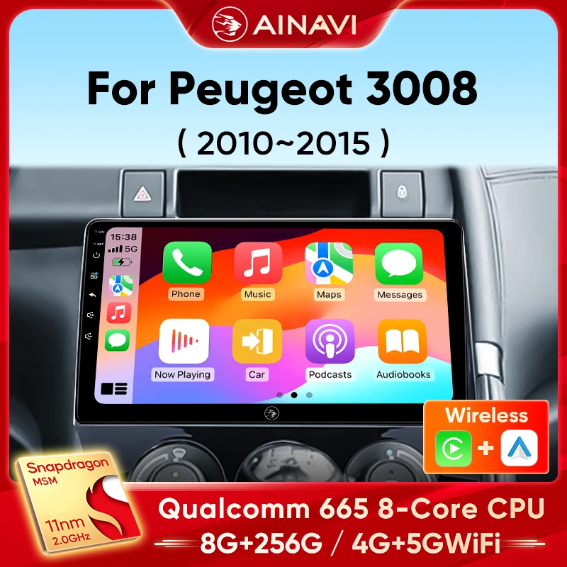 Ainavi Car Radio For Peugeot 3008 2009 2010 2011 2012 2013 2015 Wireless Carplay Android Auto Car Multimedia Player Stereo 2Din
Ainavi Car Radio For Peugeot 3008 2009 2010 2011 2012 2013 2015 Wireless Carplay Android Auto Car Multimedia Player Stereo 2Din
