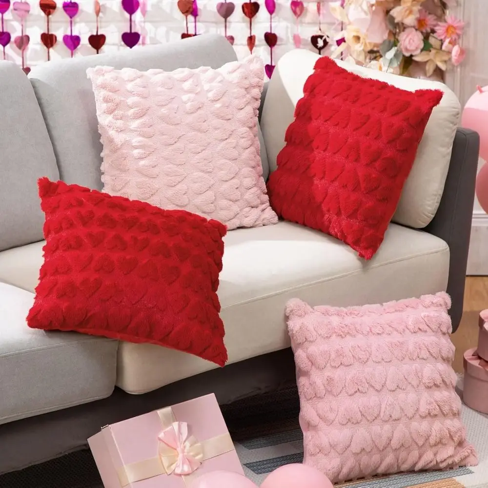 18inch Heart Throw Pillow Covers Fluffy Super Soft Decorative Pillowcase Cushion Cover Pink Color Red Color Plush Pillow Covers 
18inch Heart Throw Pillow Covers Fluffy Super Soft Decorative Pillowcase Cushion Cover Pink Color Red Color Plush Pillow Covers