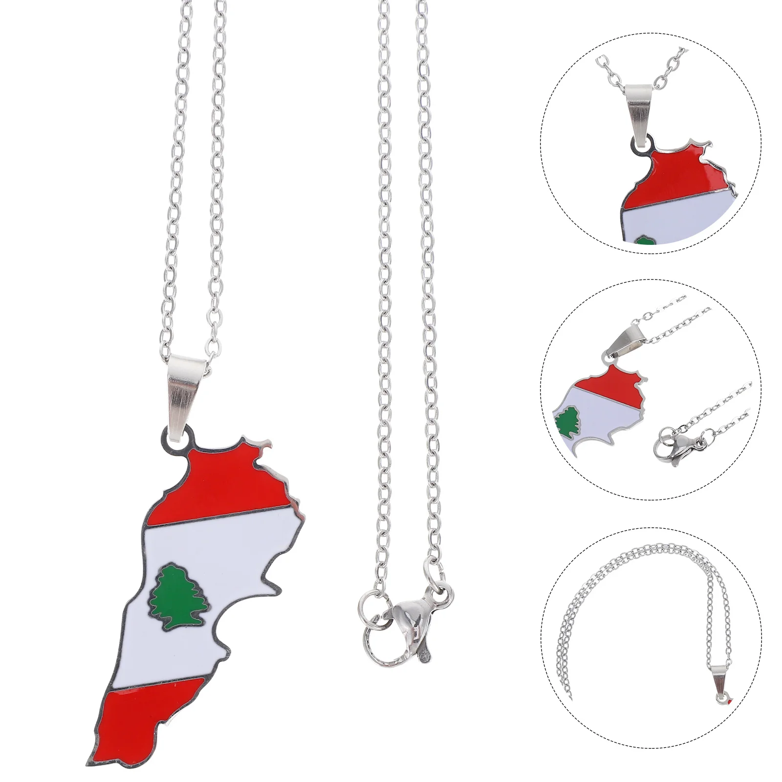 Lebanon Flag Pendant Necklace Durable Alloy Titanium Steel Map Pendant Necklace for Women Men Lebanese Flag Jewelry National
Lebanon Flag Pendant Necklace Durable Alloy Titanium Steel Map Pendant Necklace for Women Men Lebanese Flag Jewelry National