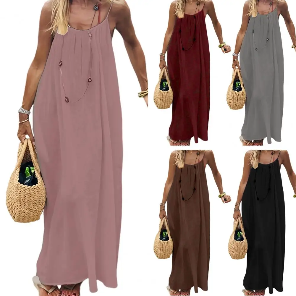 Women Sexy Backless Dress Solid Color Loose Fit Sleeveless Adjustable Long Dress With Straps Beach Vacation Sundress For Women
Women Sexy Backless Dress Solid Color Loose Fit Sleeveless Adjustable Long Dress With Straps Beach Vacation Sundress For Women