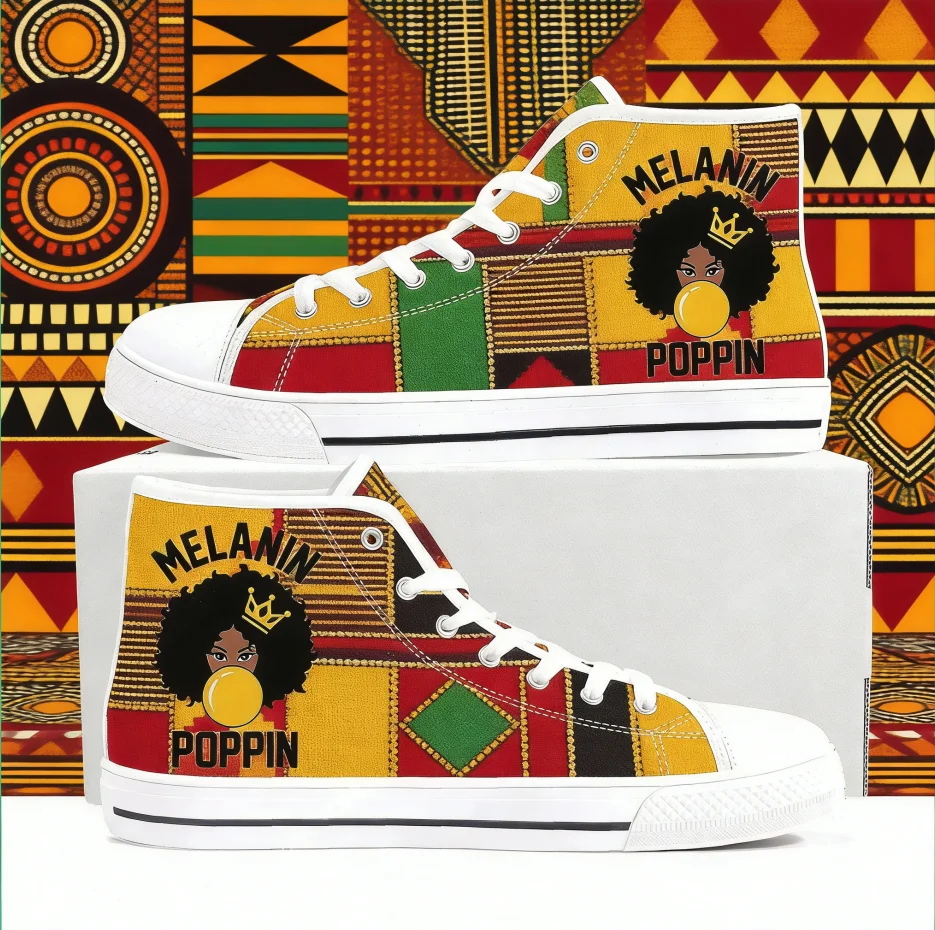 Unisex Custom African Ethnic Print High Top Canvas Sneakers in POLYESTER for Casual Use by Men Women Teens
Unisex Custom African Ethnic Print High Top Canvas Sneakers in POLYESTER for Casual Use by Men Women Teens
