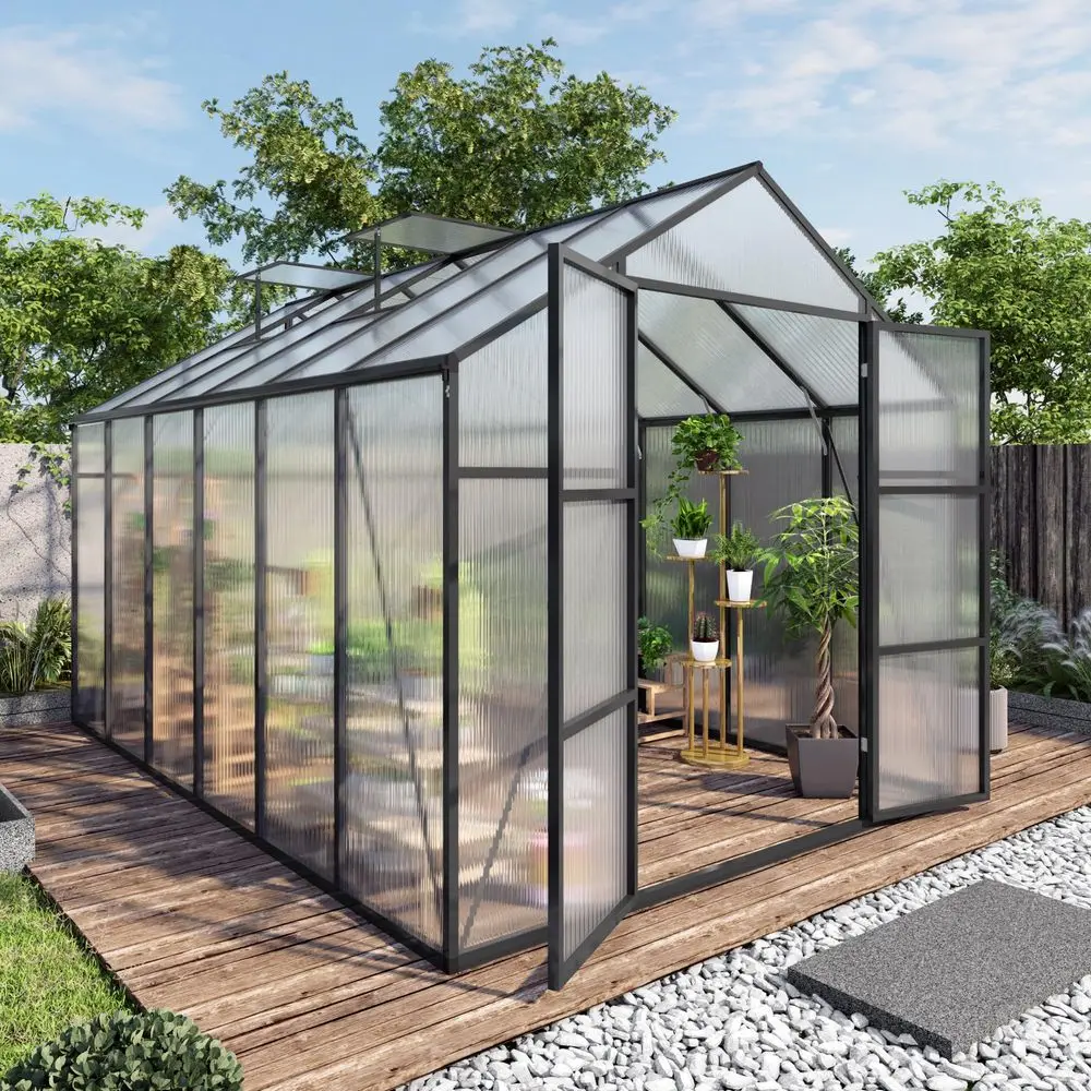 for Outdoors 8x12x7.8 FT, Polycarbonate Greenhouse with Stronger Wind Protection and Roof Vent, Walkin Large Aluminum Sunroom W
for Outdoors 8x12x7.8 FT, Polycarbonate Greenhouse with Stronger Wind Protection and Roof Vent, Walkin Large Aluminum Sunroom W