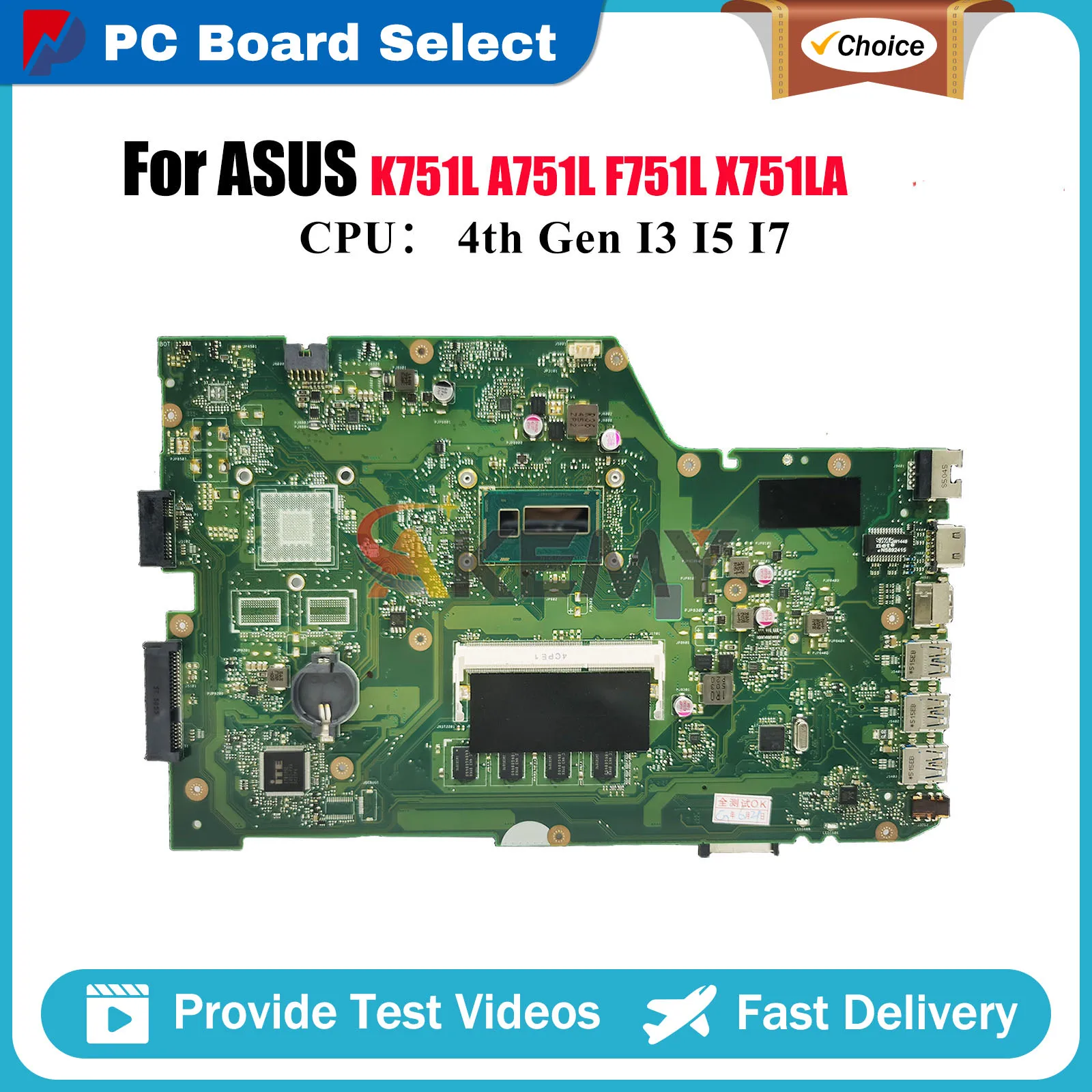 X751LA Laptop Motherboard For ASUS F751L X751LDV X751LJ A751L X751LD K751L X751LN X751L X751LB X751LK Mainboard W/ I3 I5 I7 CPU
X751LA Laptop Motherboard For ASUS F751L X751LDV X751LJ A751L X751LD K751L X751LN X751L X751LB X751LK Mainboard W/ I3 I5 I7 CPU