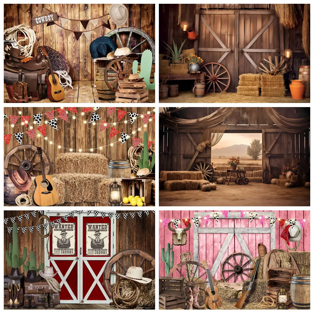 Western Cowboy Photography Backdrop Wild West Rustic Farm Barn Haystack Hay Bale Wheel Kids Baby Birthday Party Photo Background
Western Cowboy Photography Backdrop Wild West Rustic Farm Barn Haystack Hay Bale Wheel Kids Baby Birthday Party Photo Background