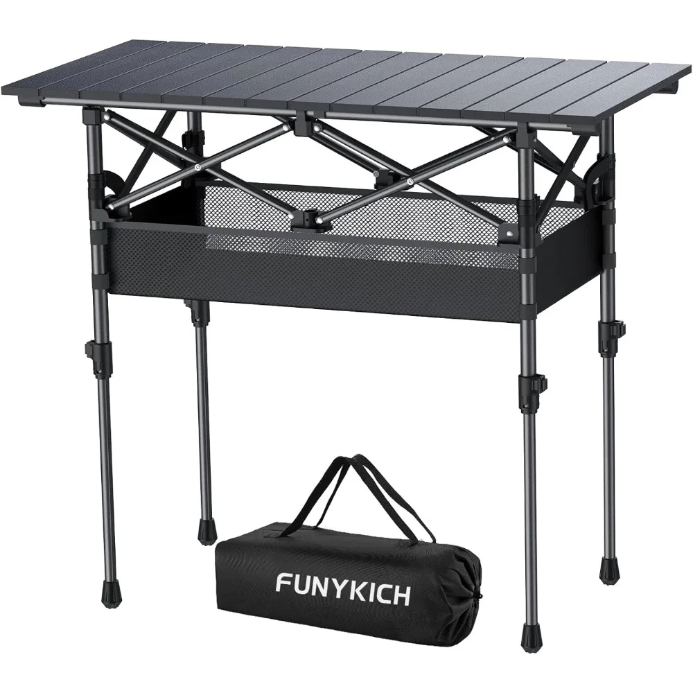 Folding Camping Table(L32.3''xW15.7''), Aluminum Roll-up Portable Picnic Table with 2 Adjustable Height, Large Storage and Carr
Folding Camping Table(L32.3''xW15.7''), Aluminum Roll-up Portable Picnic Table with 2 Adjustable Height, Large Storage and Carr