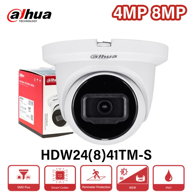 Dahua 4MP 8MP Full Metal Body IR Camera Outdoor IP67 Waterproof 4K CCTV With Mic SD Card Human Detection HDW2441TM-S HDW2841TM-S 
Dahua 4MP 8MP Full Metal Body IR Camera Outdoor IP67 Waterproof 4K CCTV With Mic SD Card Human Detection HDW2441TM-S HDW2841TM-S