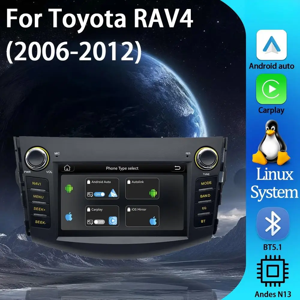 Linux Smart Car Head Unit , for Toyota RAV4 7" Car Screen , With Wireless Android Auto & CarPlay Multimedia Video Player BT DSP
Linux Smart Car Head Unit , for Toyota RAV4 7" Car Screen , With Wireless Android Auto & CarPlay Multimedia Video Player BT DSP