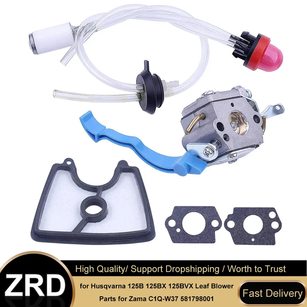 Carburetor Tune-Up Kit for Husqvarna 125B 125BX 125BVX Leaf Blower - Includes Zama C1Q-W37 Carburetor, Air & Fuel Filters, Line
Carburetor Tune-Up Kit for Husqvarna 125B 125BX 125BVX Leaf Blower - Includes Zama C1Q-W37 Carburetor, Air & Fuel Filters, Line