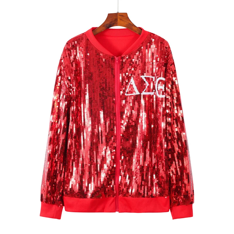 Autumn New High Quality Streetwear Zipper Sequins Geometric Stripe Long Sleeve Jacket Hip Hop Round Neck Loose Women' Coats
Autumn New High Quality Streetwear Zipper Sequins Geometric Stripe Long Sleeve Jacket Hip Hop Round Neck Loose Women' Coats