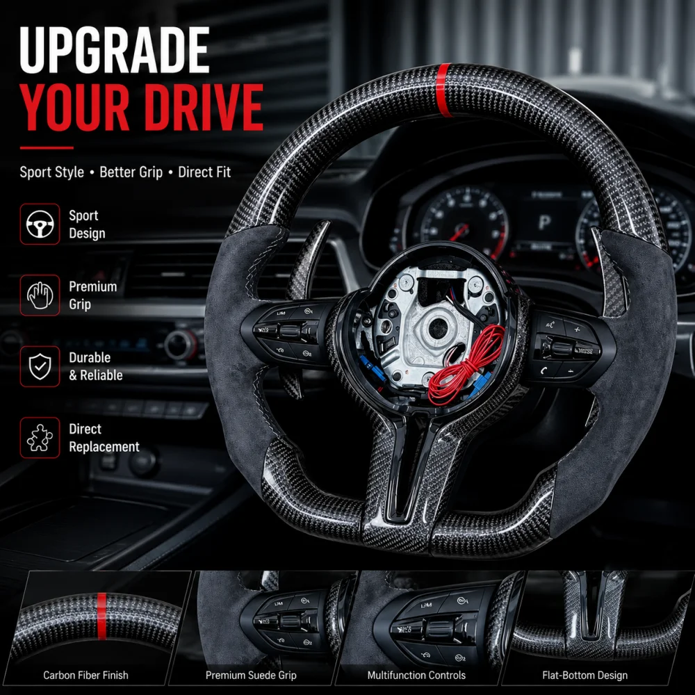 Suede Carbon Fiber Steering Wheel For BMW M Sport E90 E70 E84 M3 M5 F20 F22 F23 F30 F33 F34 X1 F48 X5 F15 X3 F25 F80 Interior
Suede Carbon Fiber Steering Wheel For BMW M Sport E90 E70 E84 M3 M5 F20 F22 F23 F30 F33 F34 X1 F48 X5 F15 X3 F25 F80 Interior