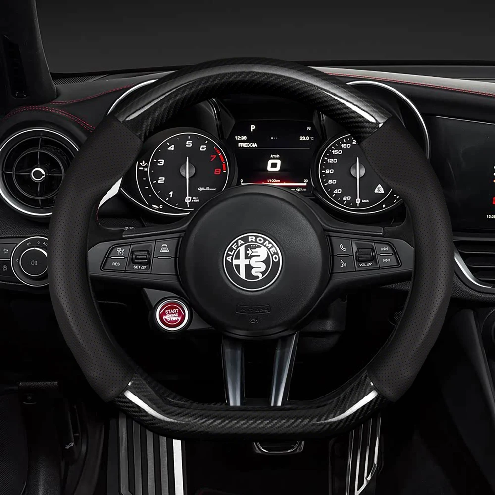 Carbon fiber Leather Car Steering Wheel Cover for Alfa Romeo Giulia Stelvio Giulietta 159 147 156 Mito Sportiva Auto Accessories
Carbon fiber Leather Car Steering Wheel Cover for Alfa Romeo Giulia Stelvio Giulietta 159 147 156 Mito Sportiva Auto Accessories