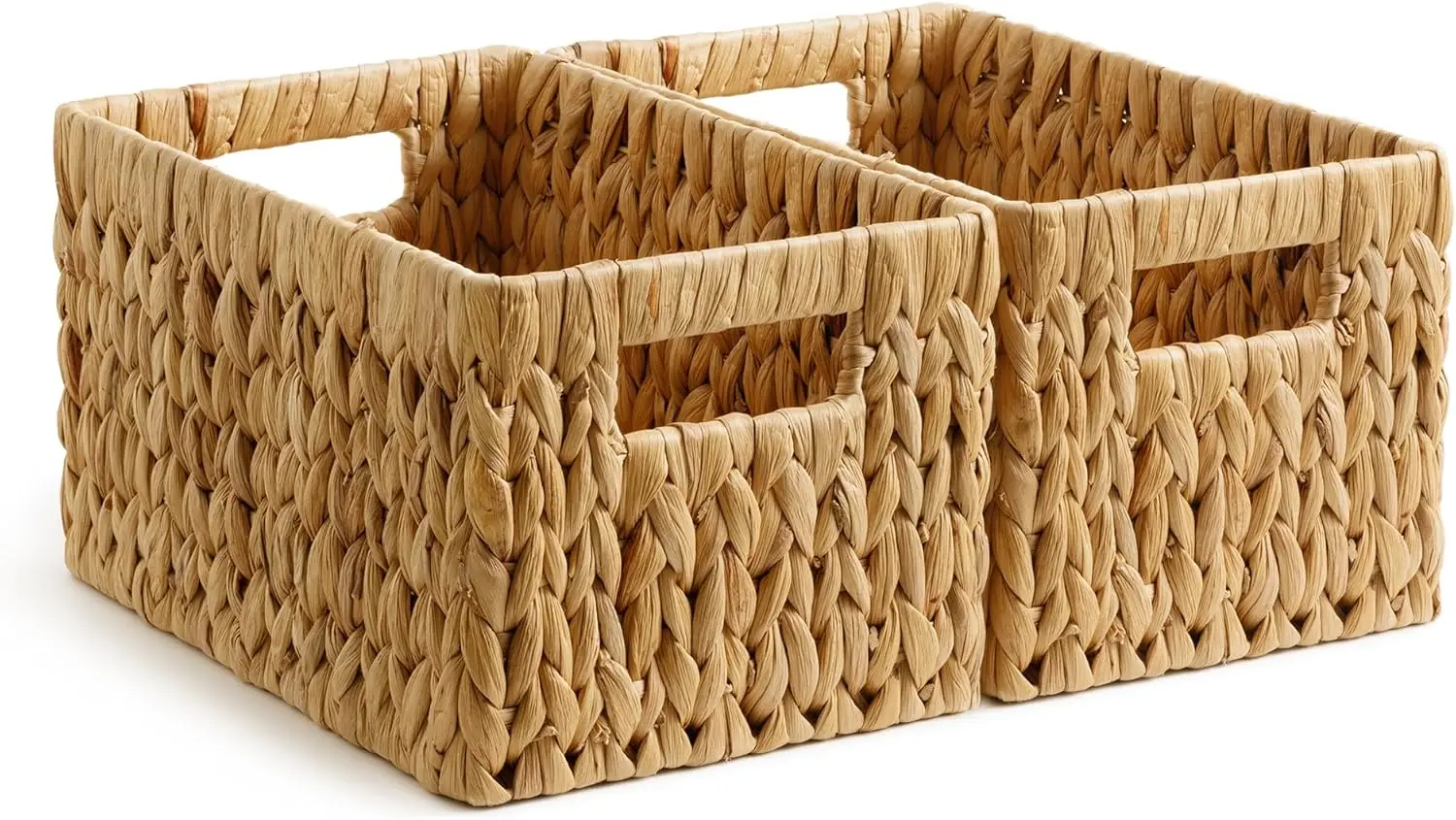Woven Water Hyacinth Storage Baskets with Handles Medium Set of Two Natural Finish
Woven Water Hyacinth Storage Baskets with Handles Medium Set of Two Natural Finish