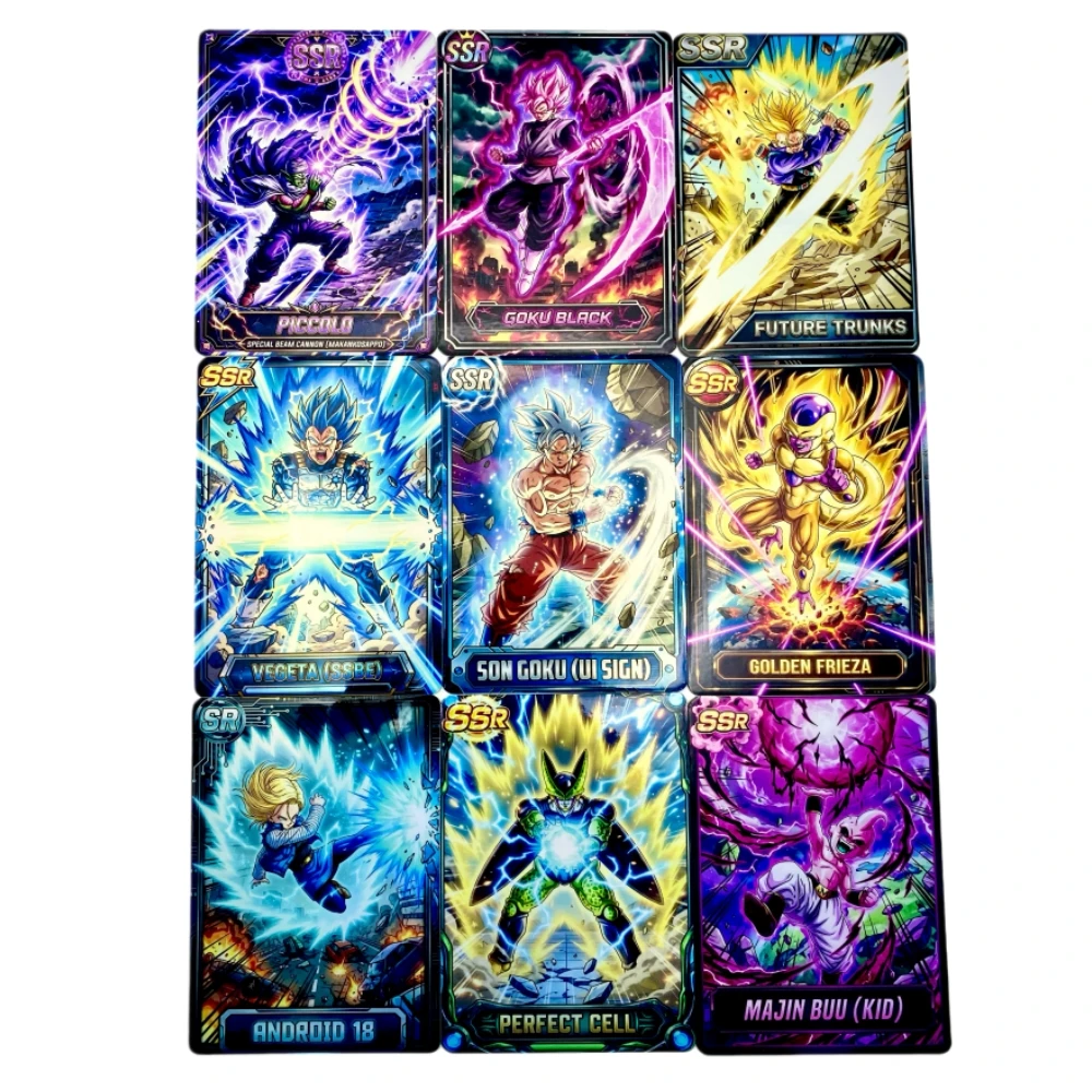 ENGLISH VERSION Anime Dragonball Card DIY Son Goku Vegeta Frieza Buu Android18 Anime Peripheral Refraction Flash Collection Card
ENGLISH VERSION Anime Dragonball Card DIY Son Goku Vegeta Frieza Buu Android18 Anime Peripheral Refraction Flash Collection Card
