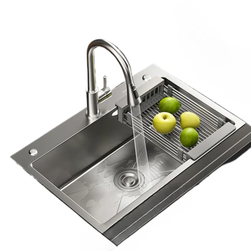 *Kitchen nano sink handmade single slot 304 stainless steel gray vegetable basin
*Kitchen nano sink handmade single slot 304 stainless steel gray vegetable basin