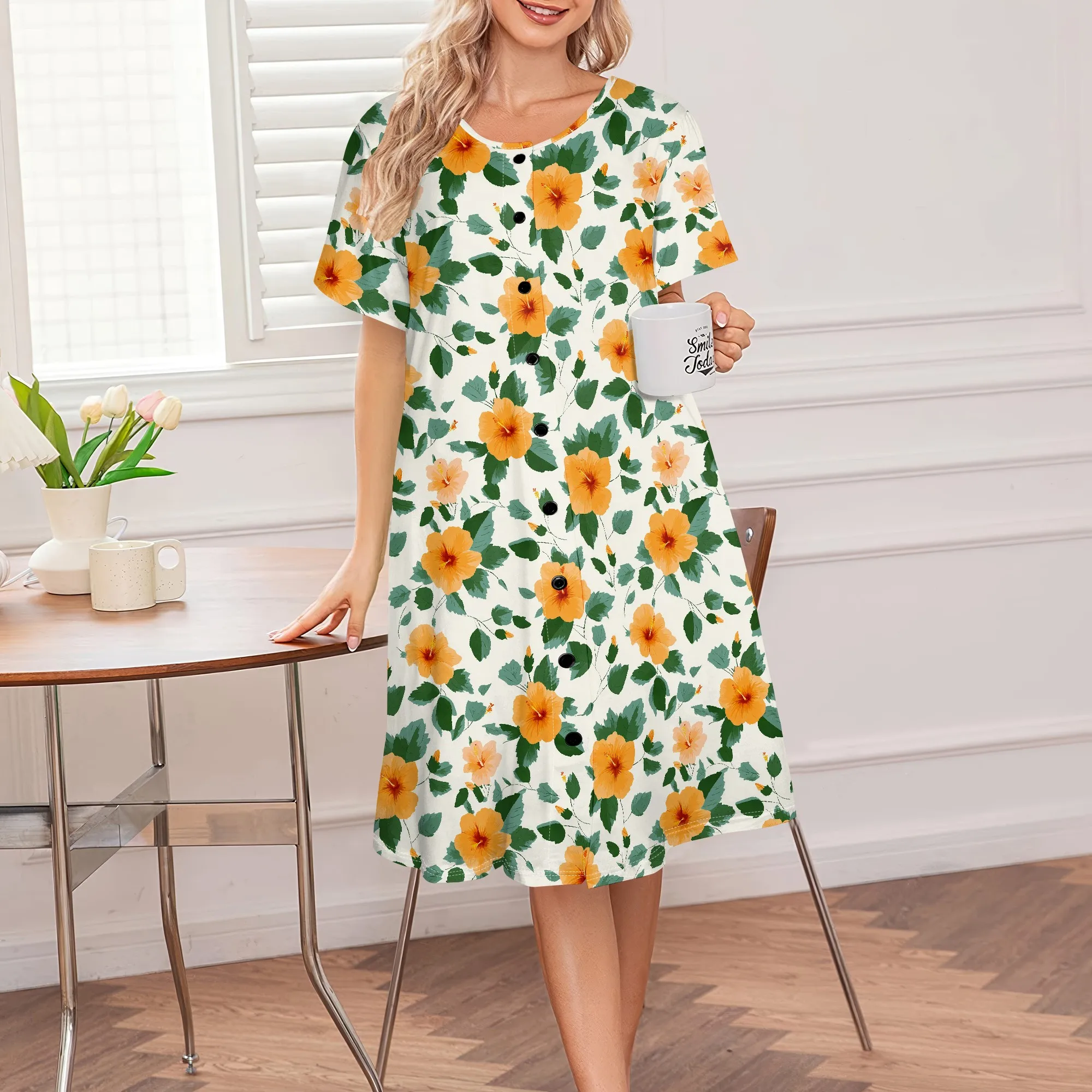 Afrocentric Yellow Floral Print Button Dress Plus Size Women's S-3XL Casual or Spring Wear
Afrocentric Yellow Floral Print Button Dress Plus Size Women's S-3XL Casual or Spring Wear