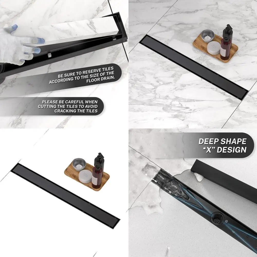 Линейный душевой трап 36 дюймов с двойной системой крышек, нержавеющая сталь, сетка для волос, регулируемые ножки (черный)
Линейный душевой трап 36 дюймов с двойной системой крышек, нержавеющая сталь, сетка для волос, регулируемые ножки (черный)