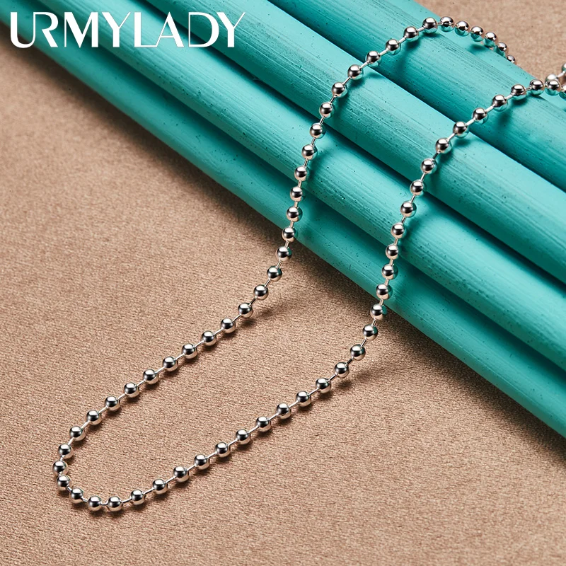 URMYLADY 925 Sterling Silver Bead Chain 16-30 Inch Necklace For Woman Wedding Party Fashion Jewelry
URMYLADY 925 Sterling Silver Bead Chain 16-30 Inch Necklace For Woman Wedding Party Fashion Jewelry