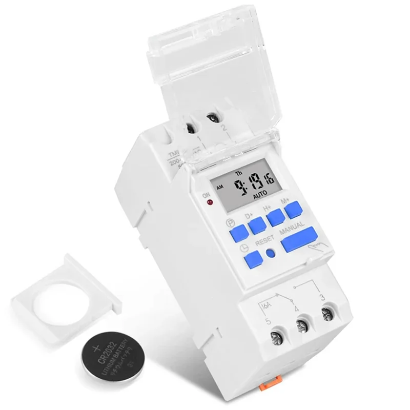 ABKQ-Programmable Digital Time Switch Relay Timer Control AC 220V 16A Din Rail Mount TM919A Timer Switch