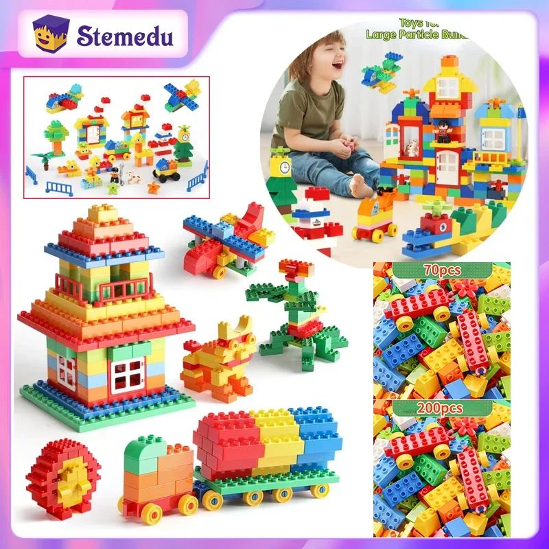 70/200pcs DIY Toys Large Partical Creative Building Blocks Basic Brick Educational Assembled Puzzle Fit Legoeds Gift for Kids
70/200pcs DIY Toys Large Partical Creative Building Blocks Basic Brick Educational Assembled Puzzle Fit Legoeds Gift for Kids