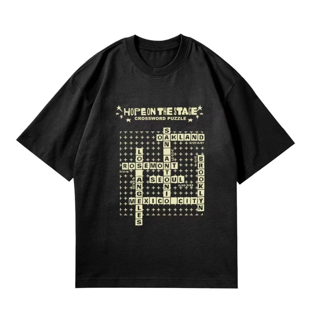 Хлопковая рубашка с буквенным принтом The Millennium Hope на сцене — это летнее повседневное женское платье Kpop с круглым вырезом и короткими рукавами. 
Хлопковая рубашка с буквенным принтом The Millennium Hope на сцене — это летнее повседневное женское платье Kpop с круглым вырезом и короткими рукавами.