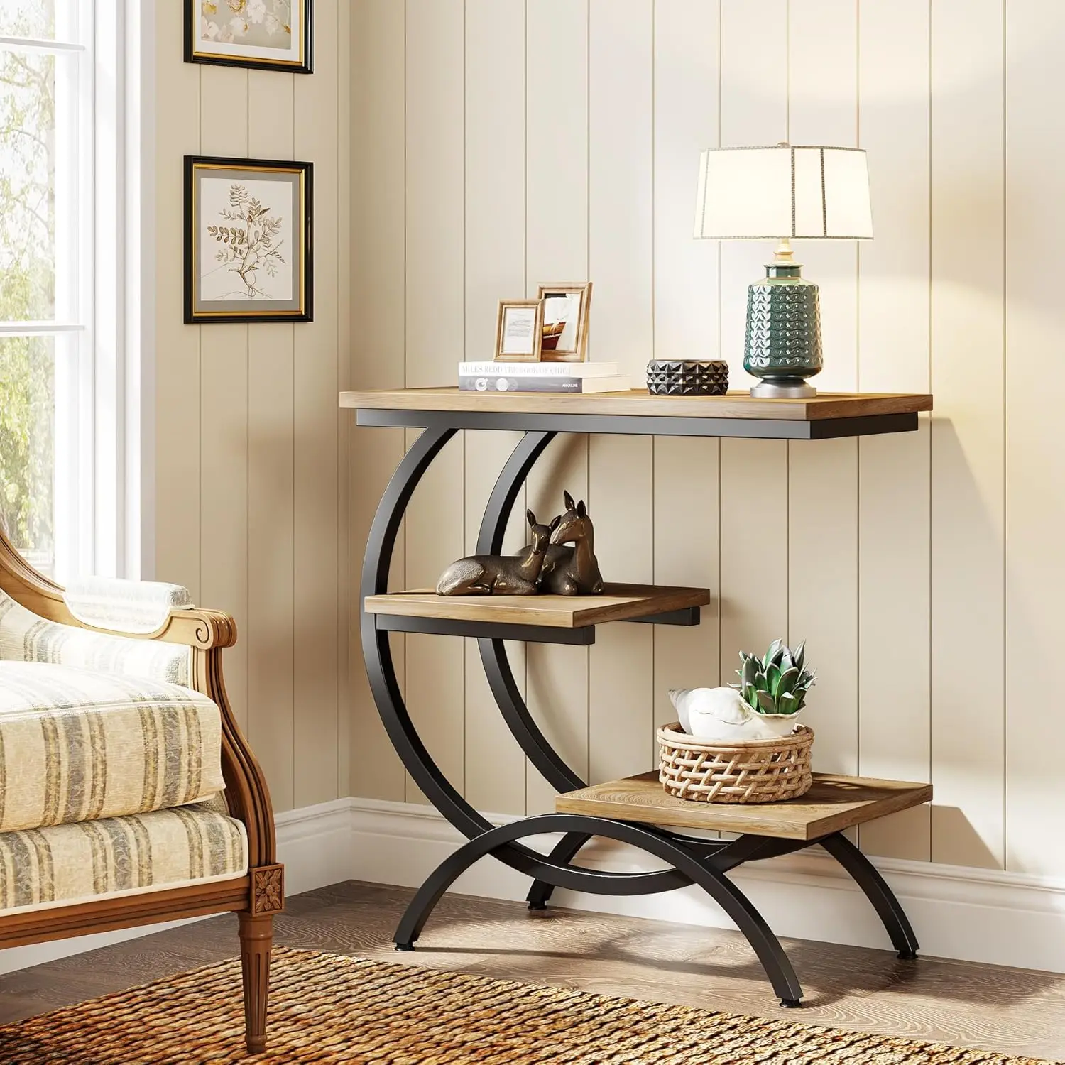 Industrial 3-Tier Small Side Table Set of 2 Wood Bedside Snack Table for Couch Living Room
Industrial 3-Tier Small Side Table Set of 2 Wood Bedside Snack Table for Couch Living Room