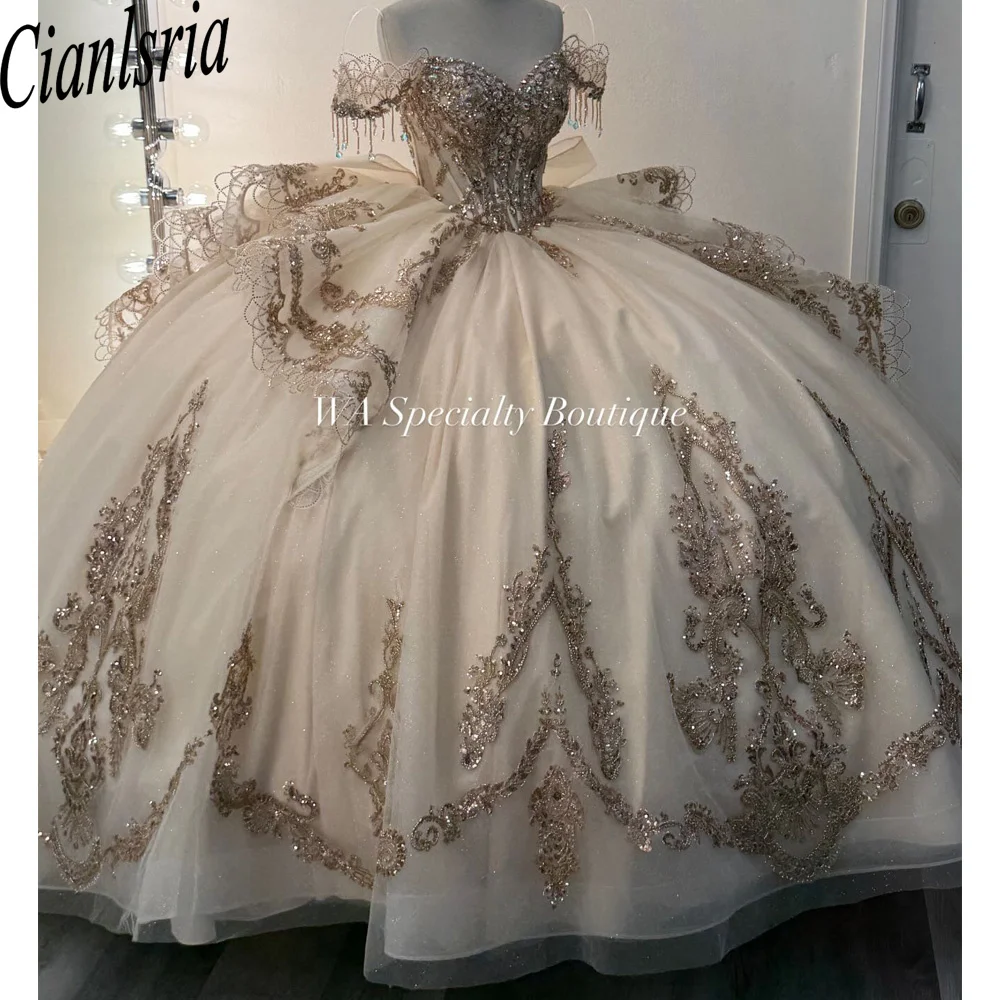 Champagne Quinceanera Dresses 2026 Ball Gown Gold Lace Applique Princess Sweet 16 Dress Birthday Party Vestido De 15
Champagne Quinceanera Dresses 2026 Ball Gown Gold Lace Applique Princess Sweet 16 Dress Birthday Party Vestido De 15