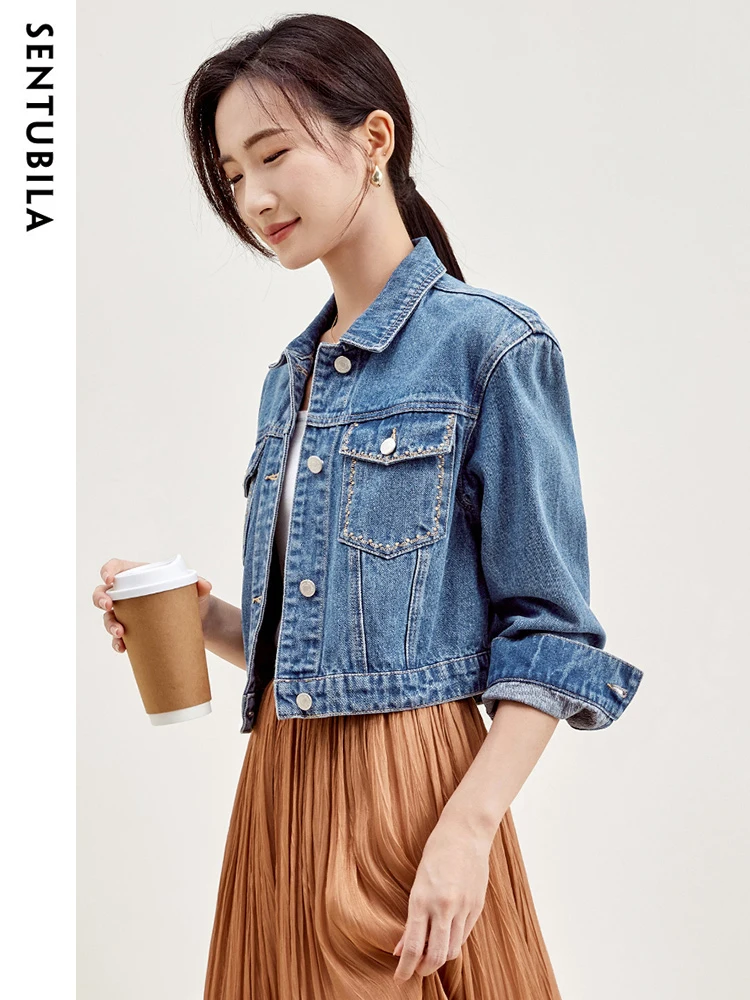 SENTUBILA Woman Jeans Jackets 2025 Autumn Retro Embroidered Long Sleeve Cropped Denim Jackets Ladies Fall Outerwear W33W50387
SENTUBILA Woman Jeans Jackets 2025 Autumn Retro Embroidered Long Sleeve Cropped Denim Jackets Ladies Fall Outerwear W33W50387