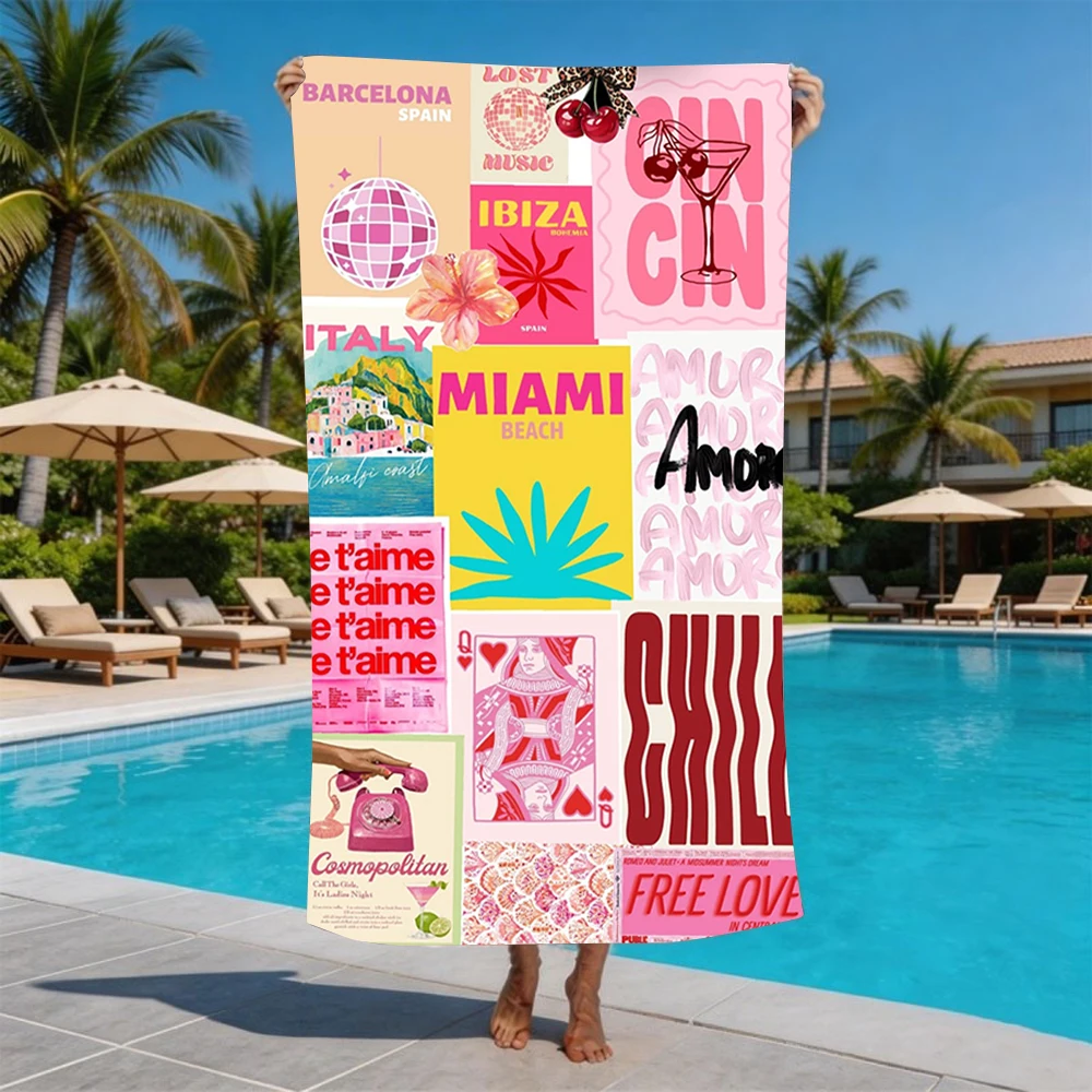 Pink Miami Ibiza Retro Travel Collage Beach Towel For Y2k Fashion Girls Holiday Quick Dry Bath Towel
Pink Miami Ibiza Retro Travel Collage Beach Towel For Y2k Fashion Girls Holiday Quick Dry Bath Towel