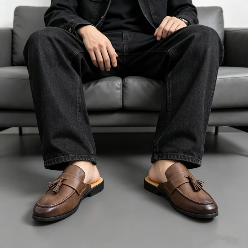 Summer Men Half-trousers Sandals Black-brown Color Men Casual Comfortable One-piece Half-trousers Mule Shoes Men Sizes 38-46
Summer Men Half-trousers Sandals Black-brown Color Men Casual Comfortable One-piece Half-trousers Mule Shoes Men Sizes 38-46