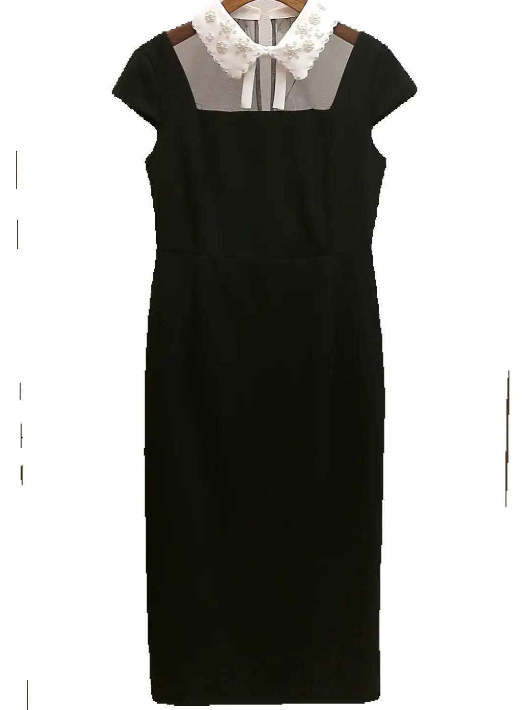 Spring/Summer Women Turn-down Collar Short Sleeve Beaded Bow Mesh Contrast Slit Solid Maxi Dress Elegant Backless Dress
Spring/Summer Women Turn-down Collar Short Sleeve Beaded Bow Mesh Contrast Slit Solid Maxi Dress Elegant Backless Dress