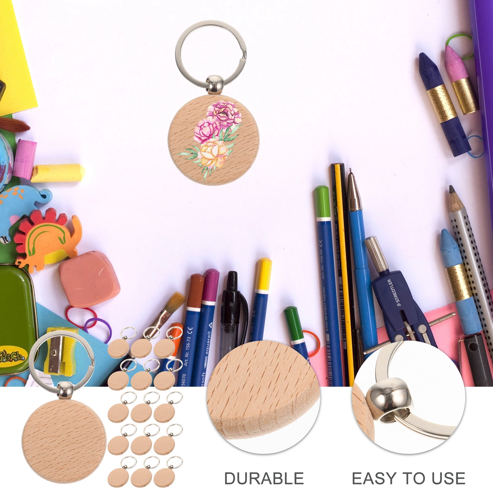 30pcs Wooden Keychain Blanks Craft Rings Beech Unfinished Keyrings Durable Materials Birthday Gifts DIY Projects Sewing
30pcs Wooden Keychain Blanks Craft Rings Beech Unfinished Keyrings Durable Materials Birthday Gifts DIY Projects Sewing