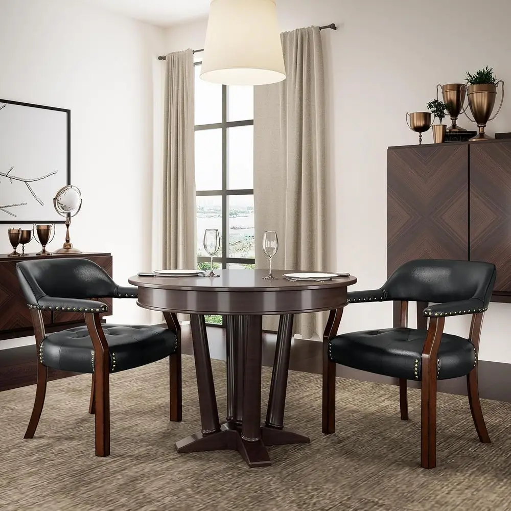 Set o 2 Solid Wood Dining Chairs with Upholstered,Oice Desk Chair with Arms. aux Leather tain's Chairs,Classic Accent Chairs or
Set o 2 Solid Wood Dining Chairs with Upholstered,Oice Desk Chair with Arms. aux Leather tain's Chairs,Classic Accent Chairs or