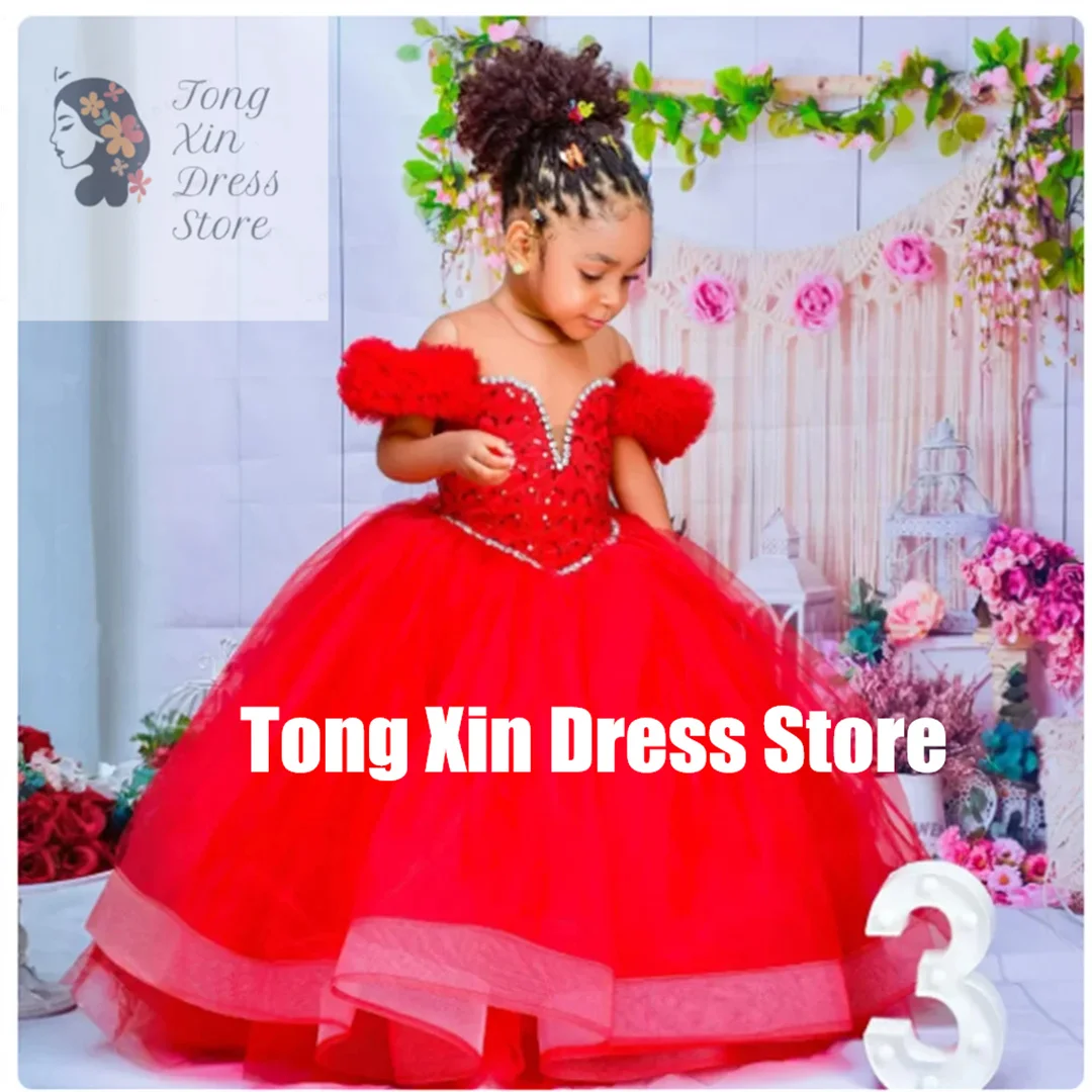 Flower Girl Dresses Red Kids Birthday Sheer Neck Pleated Ruffles Tiered Tulle Ball Gowns for Wedding
Flower Girl Dresses Red Kids Birthday Sheer Neck Pleated Ruffles Tiered Tulle Ball Gowns for Wedding