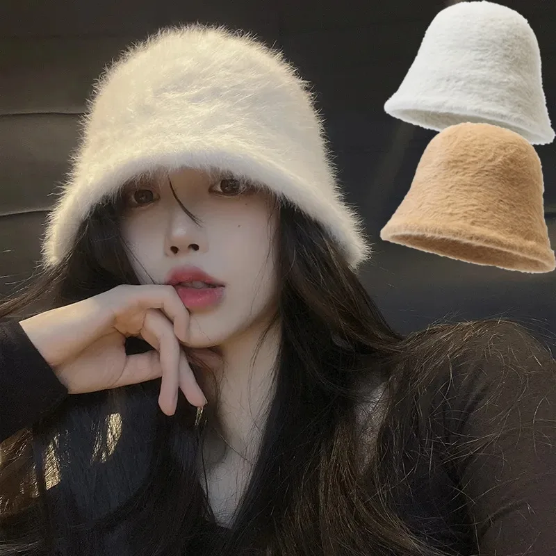 Warm Fashion Bucket Hats Women New Solid Autumn Winter Rabbit Fur Thick Plush Fisherman Cap Korean Casual Sweet Simple Cap Hats
Warm Fashion Bucket Hats Women New Solid Autumn Winter Rabbit Fur Thick Plush Fisherman Cap Korean Casual Sweet Simple Cap Hats