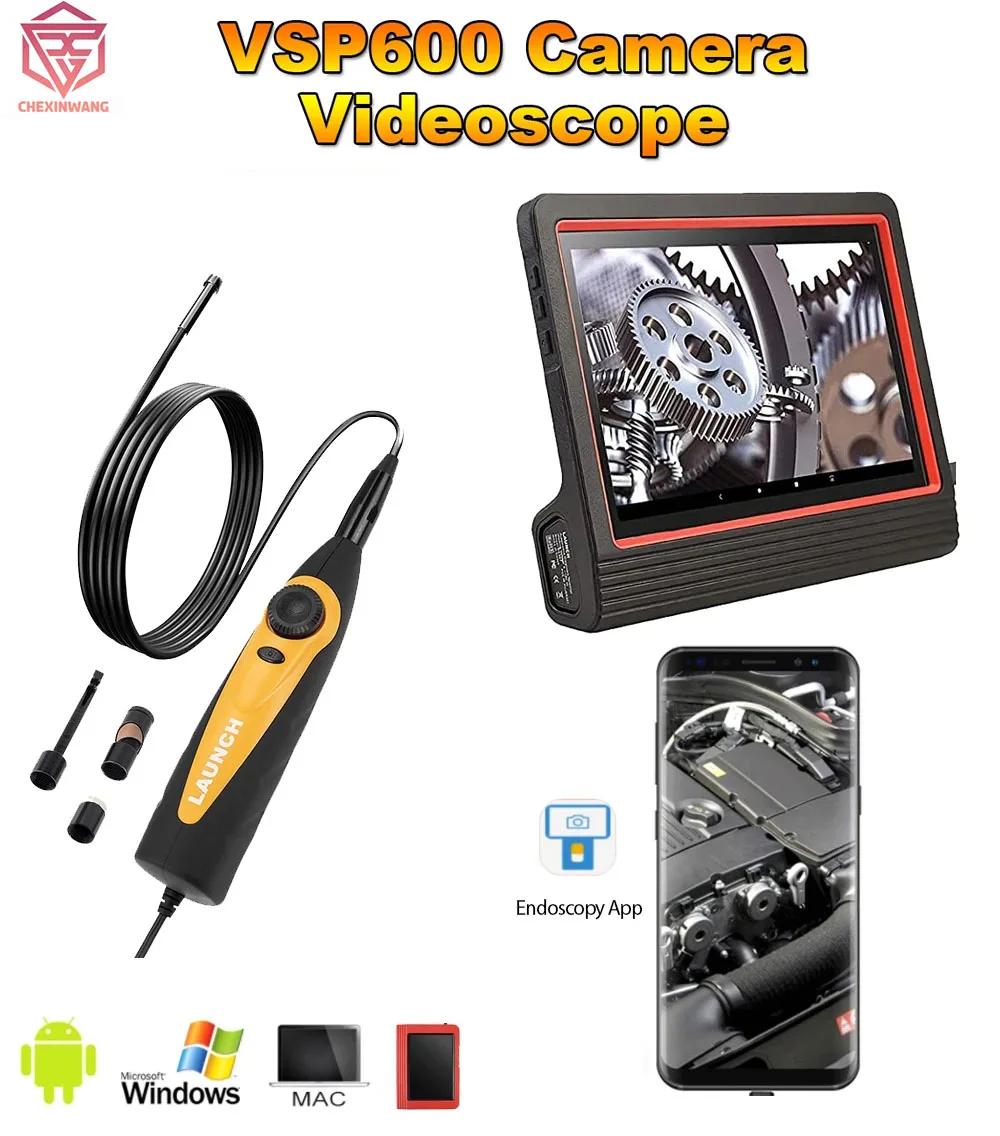 LAUNCH X431 VSP600 Video Inspection Camera Videoscope HD IP67 2M Cable 6 adjustable LED lights Mirco USB Type-C Borescope
LAUNCH X431 VSP600 Video Inspection Camera Videoscope HD IP67 2M Cable 6 adjustable LED lights Mirco USB Type-C Borescope