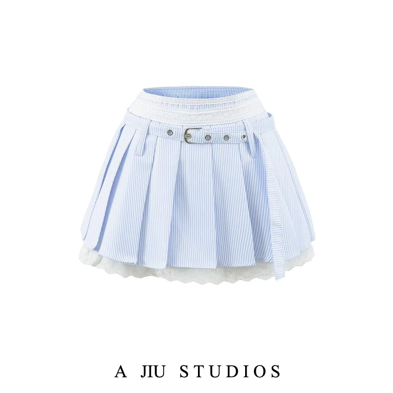 Cute Lace Trimed Plaid Pleated Short Skirt High Waist Anti-Light A-Line Skirt for Women Summer Fashion Girls
Cute Lace Trimed Plaid Pleated Short Skirt High Waist Anti-Light A-Line Skirt for Women Summer Fashion Girls