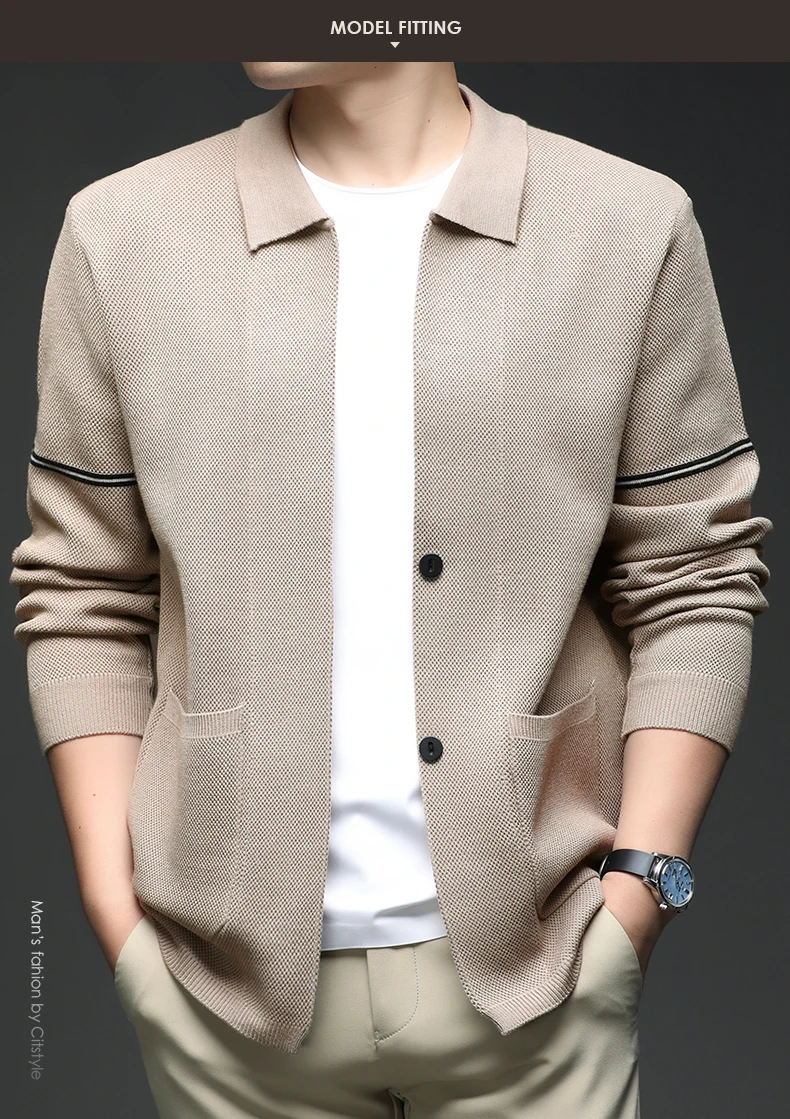 Новинка 2023 года, осенне-зимняя новая мужская верхняя одежда, свободная деловая повседневная верхняя одежда, свитер с воротником, теплый вязаный кардиган
Новинка 2023 года, осенне-зимняя новая мужская верхняя одежда, свободная деловая повседневная верхняя одежда, свитер с воротником, теплый вязаный кардиган